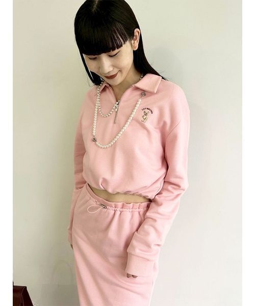 LILY BROWN トレーナー スウェット Lily Bearハーフジップ