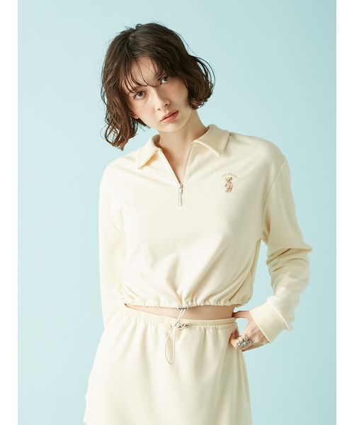 LILY BROWN Lily Bearハーフジップクロップドスウェット【新品】 Lily Bearハーフジップクロップドスウェット（スウェット