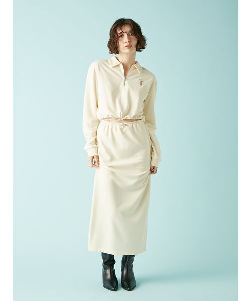 トレーナー スウェット Lily Bearハーフジップクロップドスウェット レディース LILY BROWN トレーナー スウェット Lily Bearハーフジップ