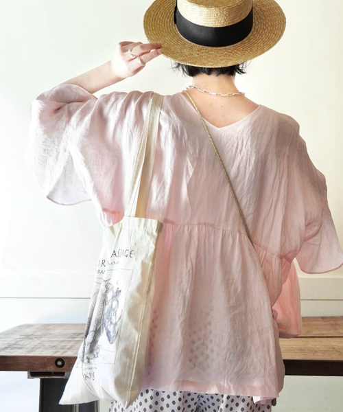 週末限定　【JOSLIN ジョスリン】リネン100％ トップス ブラウス 週末限定 【JOSLIN ジョスリン】リネン100％ トップス ブラウス