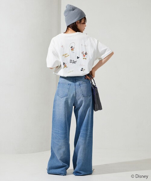 「FREAK'S STORE」 半袖Tシャツ LARGE オフホワイト レディース