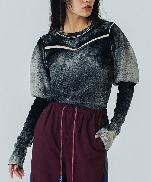 ニット セーター (mici)VOLUME SLEEVE KNIT TOP レディース