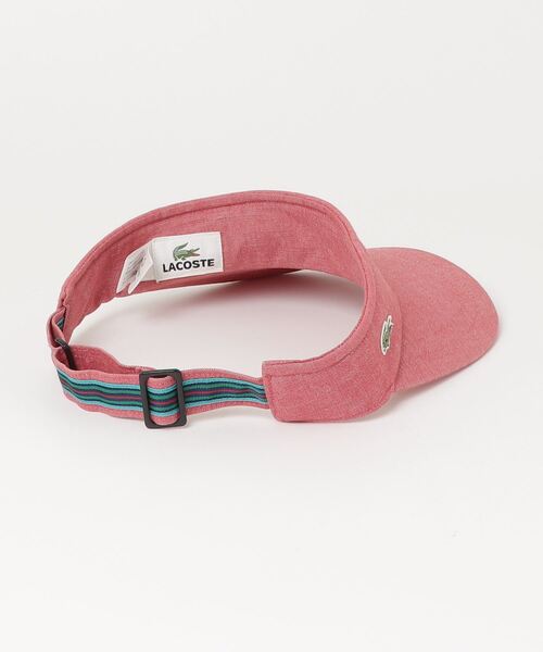 「LACOSTE」 ワンポイントサンバイザー FREE ピンク レディース_画像2