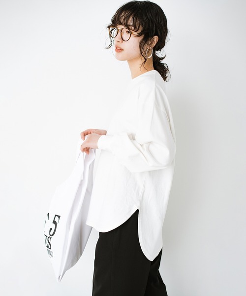 「haco!」 長(zhǎng)袖カットソー LARGE オフホワイト レディース