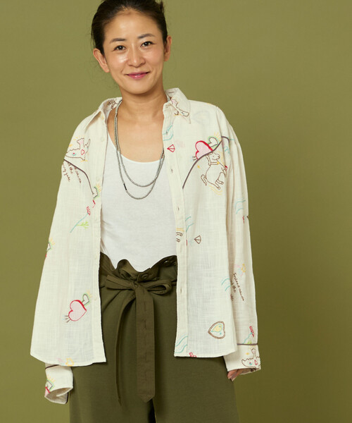 ブラウス シャツ Freada/フリーダ モチーフ刺繍 柄シャツ レディース | Freada | 06