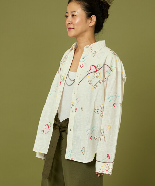 ブラウス シャツ Freada/フリーダ モチーフ刺繍 柄シャツ レディース | Freada | 07