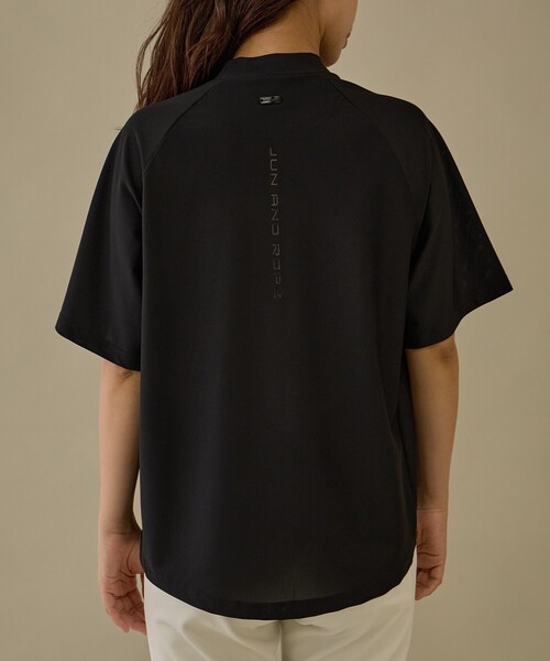 ジュン＆ロぺ（JUN&ROPE’）/【NOIR】ナイロンピケストレッチ半袖ハイネックシャツ JUN&ROPE'（ジュンアンドロペ） tシャツ 「NOIR」ナイロンピケ