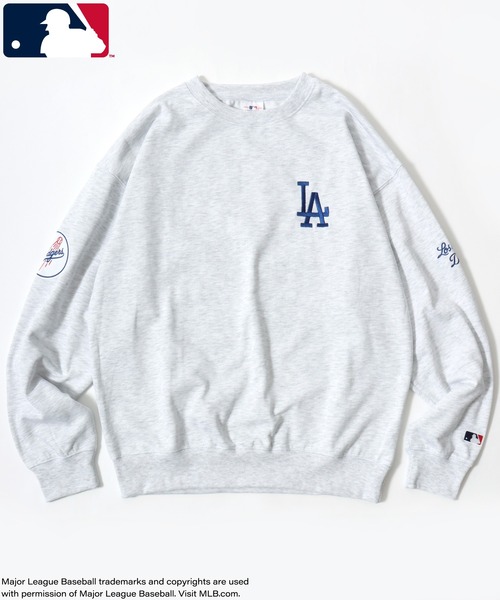トレーナー スウェット 裏起毛 MLB/メジャーリーグベースボール 別注 オーバーサイズ 裏起毛 ロゴ ワッペン ワンポイント刺繍 スウェット トレーナー/レデ… | MLB | 02