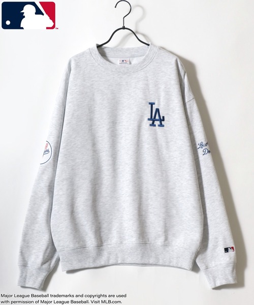 トレーナー スウェット 裏起毛 MLB/メジャーリーグベースボール 別注 オーバーサイズ 裏起毛 ロゴ ワッペン ワンポイント刺繍 スウェット トレーナー/レデ… | MLB | 14
