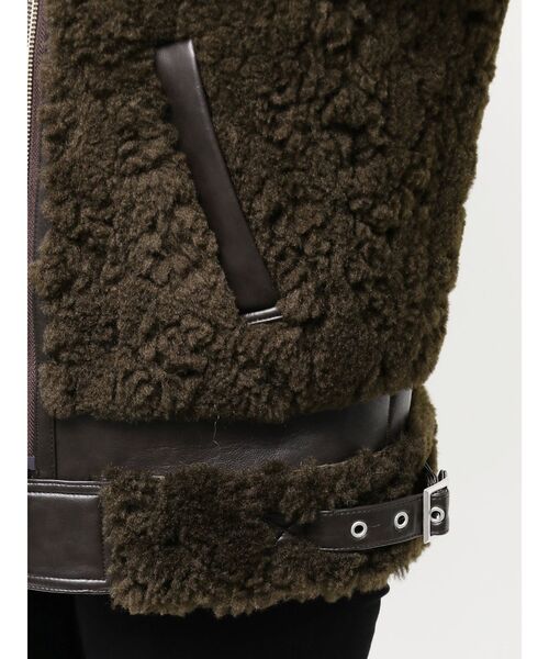 MURUA ムートンコート ボアコート ミックスファーフェイク