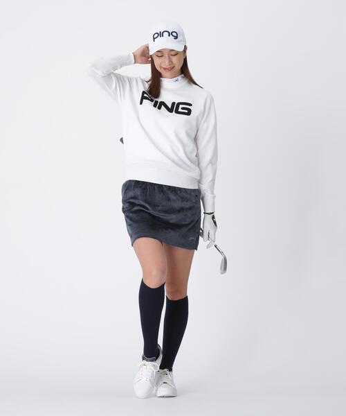 【ブラック】全方向ストレッチ ベロアジャカードスカート <LADIES LINE> (LADIES) PING（ピン） スカート 「PING APPAREL」全方向ストレッチ ベロアジャ