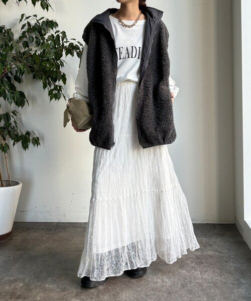 DouDou（ドゥドゥ） ベスト ジレ 「WEB限定」リバーシブルボアベスト