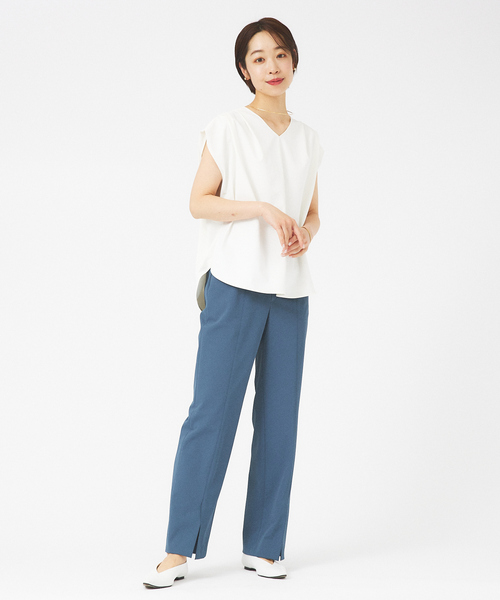 「qualite」 ノースリーブブラウス 36 ブルー レディース_画像4
