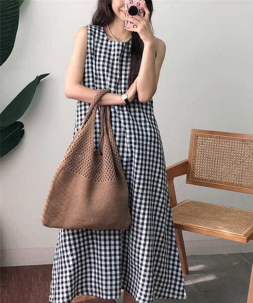 「MAISON DE THERESE」 ノースリーブワンピース MEDIUM ブラック レディース_画像3