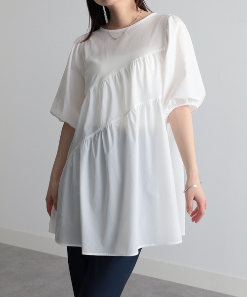 「RANAN」 半袖チュニック L ブラック レディース_画像3