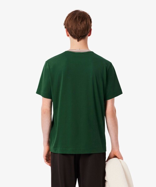 LACOSTE（ラコステ） tシャツ ボーダーリブネックフレンチメイドT 