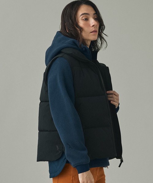 ダウンベスト ベスト 撥水 PRIMALOFT プリマロフト中綿 インサレーション ノースリーブパフベスト レディースの画像