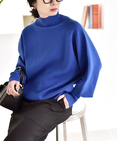 【LGB】ルグランブルー　モヘア混　ロングニット　タートルネックセーター LGB ルグランブルーモヘアタートルネックニット