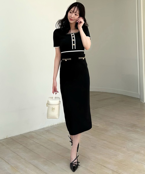 「ROYAL PARTY」 半袖ワンピース FREE ブラック レディース_画像2