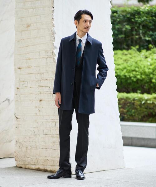 【タグ付き未使用】ダーバン ステンカラーコート ダウンライナー付き メンズ 黒 ダウンライナー付き】メランジ ステンカラー コート