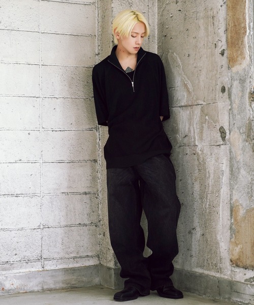 「G.O.C」 半袖ニット LARGE ブラック メンズ_画像5