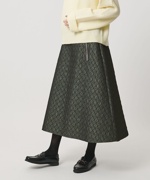 新品 UNITED ARROWS ダイヤキルトフレアスカート M 黒 UNITED ARROWS（ユナイテッドアローズ） スカート ダイヤ キルト