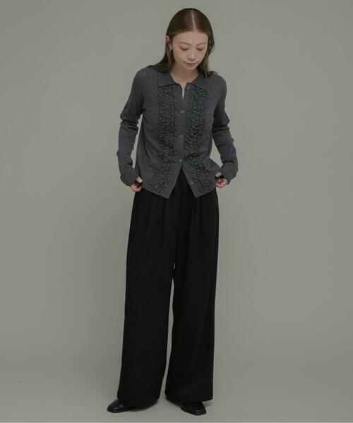 アンダール　裏起毛 ワイドパンツ Sロング　オブシディアングレー URBAN RESEARCH Sonny Label パンツ 裏起毛イージーワイドパンツ