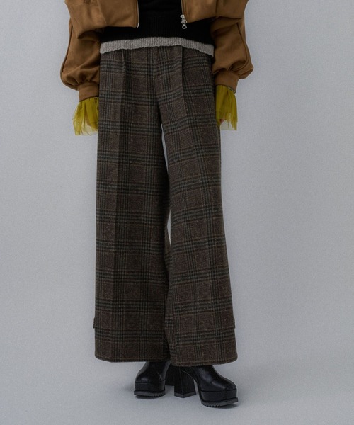 HARE（ハレ） スラックス パンツ ウールライクワイドフレアパンツ(HARE