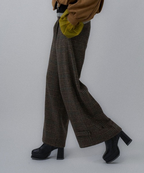 HARE（ハレ） ワイドパンツ スラックス パンツ ウールライクワイド 