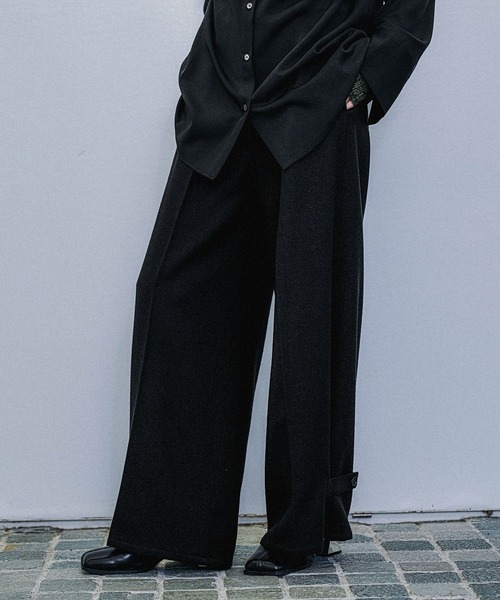 HARE（ハレ） スラックス パンツ ウールライクワイドフレアパンツ(HARE