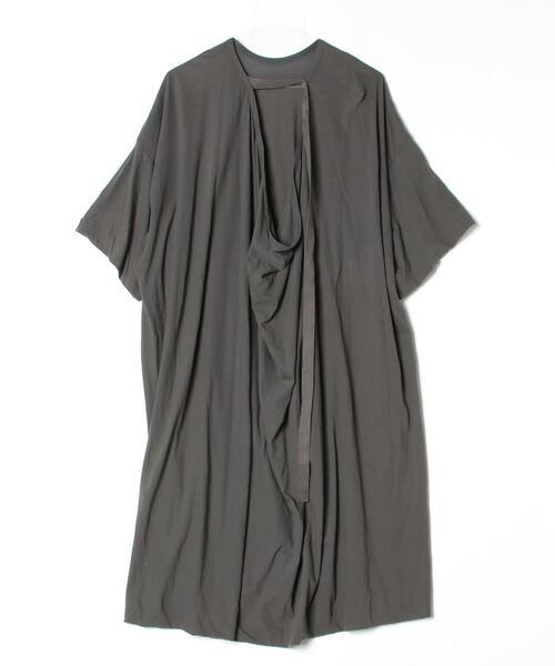 「ATON」 7分袖ワンピース 01 グリーン レディース_画像2