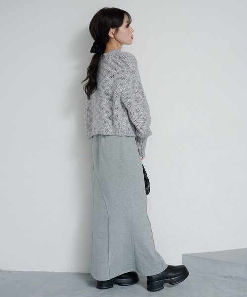 liten.2025ssのコットンキャンディーニット、gray。 Kastane（カスタネ） ニット セーター 「4色展開」BIGスラブニット