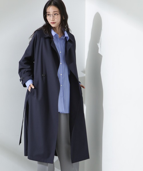 【nano.universe × Lufthansa トレンチコート】 NANO universe（ナノ・ユニバース） トレンチコート FREE ネイビー