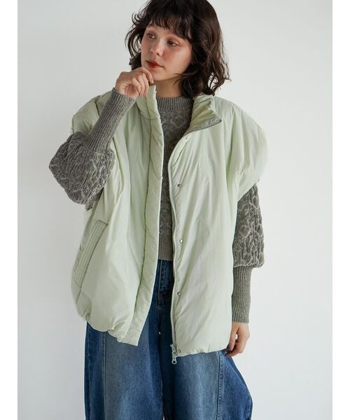 FIKA.（フィーカ） ベスト ジレ Nylon padded stand collar vest