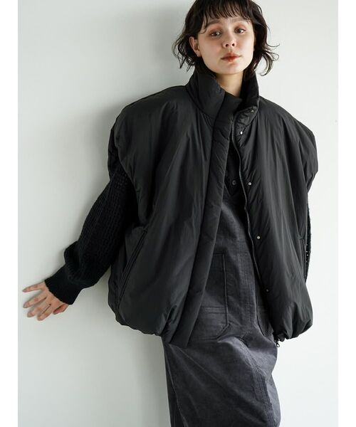 FIKA.（フィーカ） ベスト ジレ Nylon padded stand collar vest