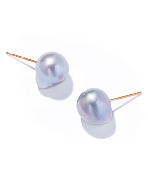 ピアス 「les bon bon」organic pearl stud pierce GY/オーガニック パール スタッド ピアス BOB898の画像
