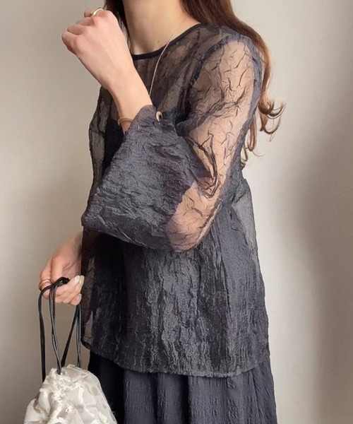 「FILLOU」 長袖ブラウス MEDIUM ブラック レディース_画像3