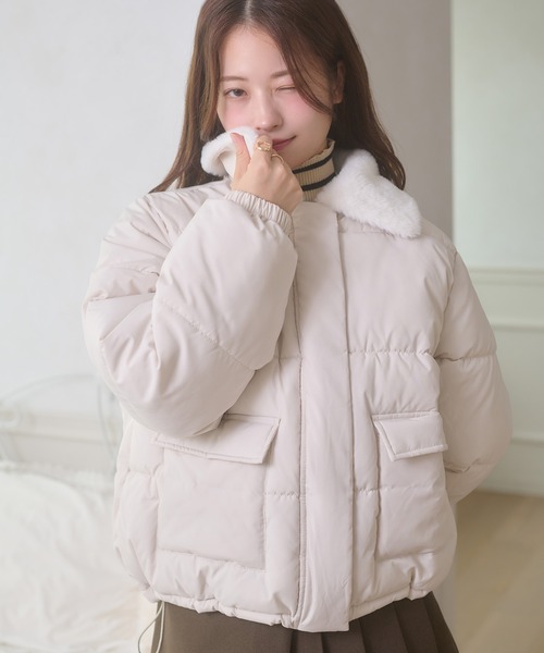新品　アンパスィ　アウター　ジャケット　ブルゾン ファー付き　防寒　ふわふわ 新品 アンパスィ アウター ジャケット ブルゾン ファー付き 防寒