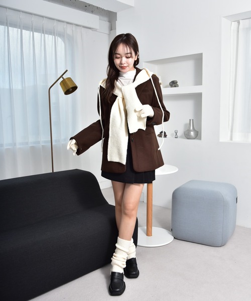 レッグウォーマー セットアップ対応 畔編みレッグウォーマー