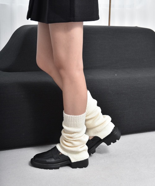 レッグウォーマー セットアップ対応 畔編みレッグウォーマー