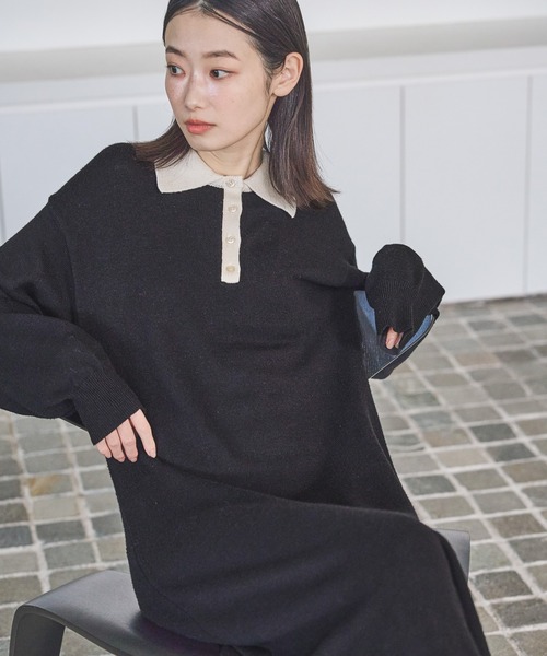 LAKOLE（ラコレ） ワンピース ポロニット長袖ワンピース / 622321