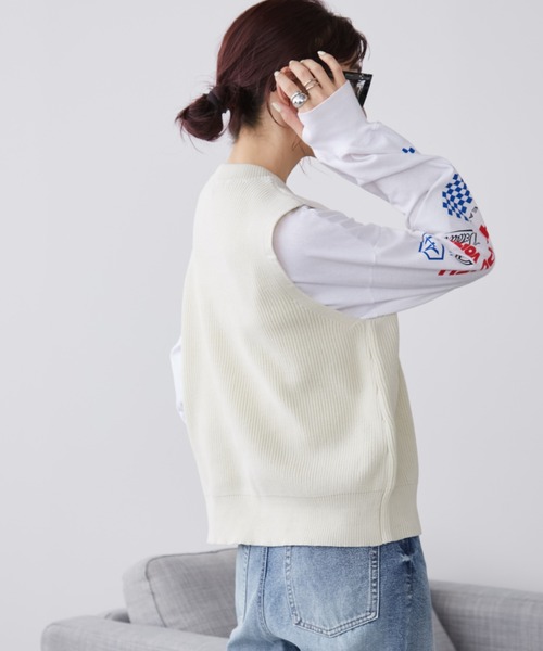 「Auntie Rosa Holiday」 ニットベスト FREE ブラック レディース_画像5