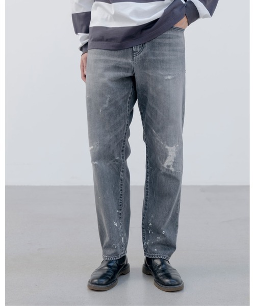ジーンズ DAMAGED REGULAR-FIT JEANS メンズ レディースの画像