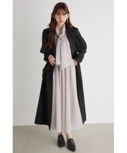 「rienda」 トレンチコート MEDIUM ブルー レディース_画像9