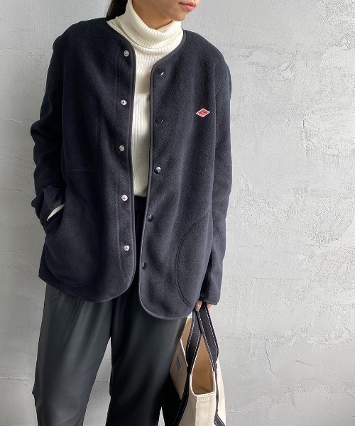 【新品】DANTON ブラック ノーカラージャケット Danton（ダントン） ノーカラージャケット 44 ブラック レディース