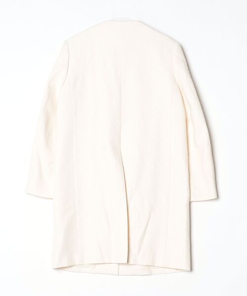 「UNTITLED」 ノーカラーコート 02 アイボリー レディースの画像