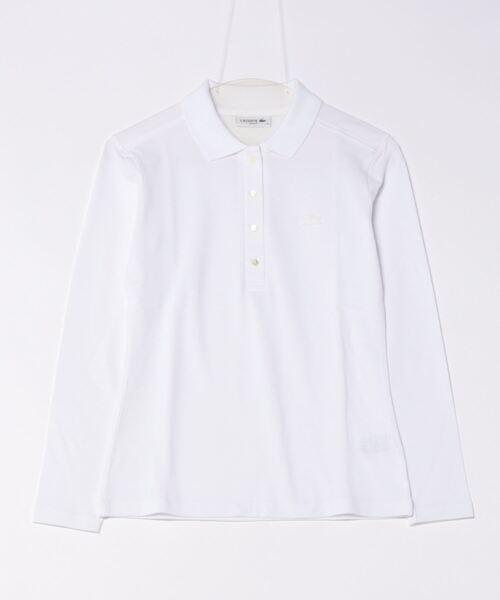 「LACOSTE」 長袖ポロシャツ 34 ネイビー レディース_画像2