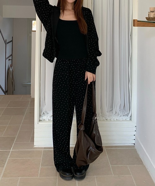 ViViDAY セットアップ 「上下2点セット」キラキラジップアップパーカー