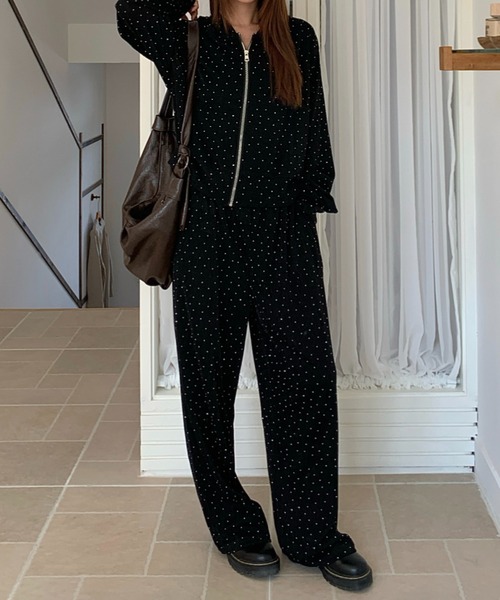 ViViDAY セットアップ 「上下2点セット」キラキラジップアップパーカー