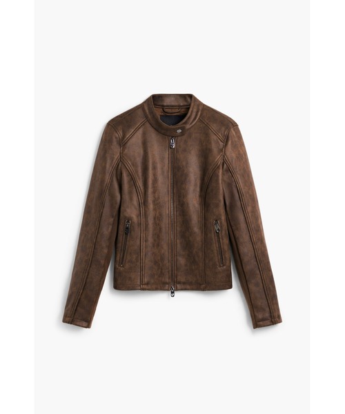 Desigual（デシグアル） レザージャケット ライダース マオカラー